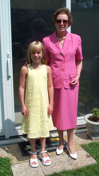 Sarah with Grandma Jenny before church.