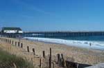 View from deck to the Kitty Hawk Fishing Pier.