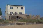 Sarah on the walkway to the beachhouse in Kitty Hawk, NC.