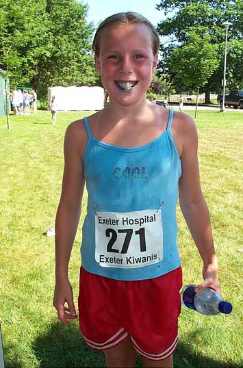 Sarah with her fashionable blue teeth.