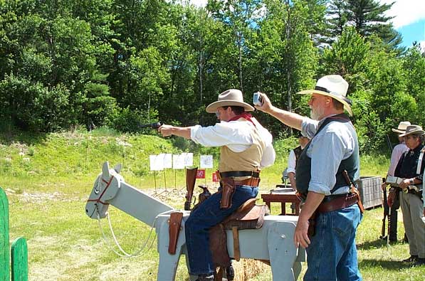 Shooting from horseback...