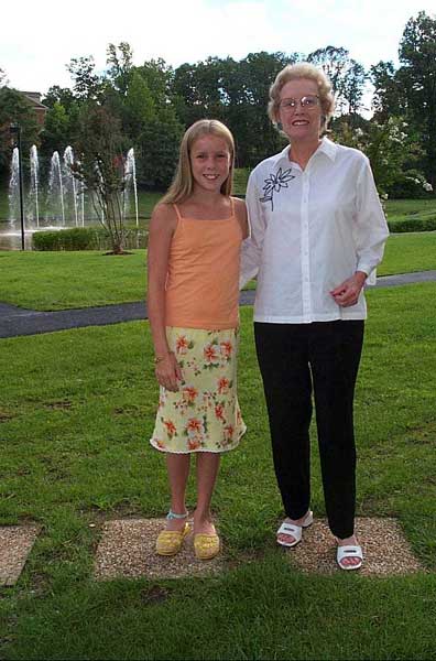 Sarah with her Grandmother Jenny Carter in August 2004.