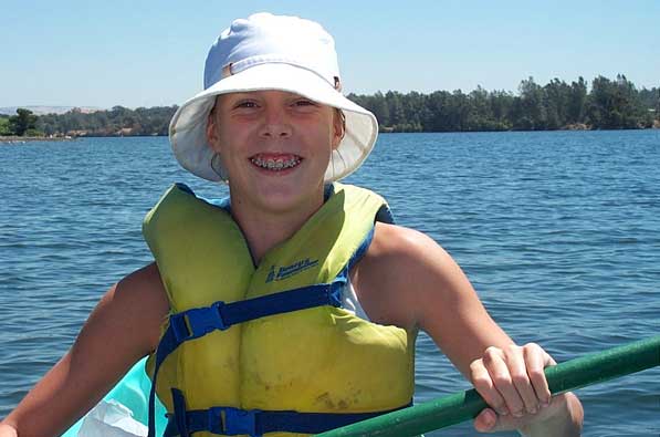 Sarah in kayak in California.