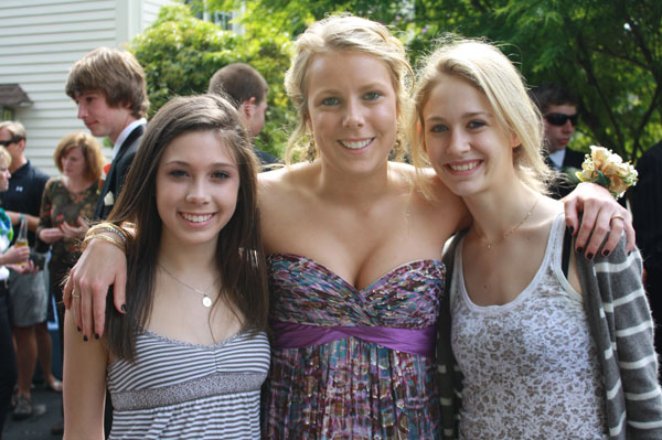 Sarah with her cousins, Rachel Fitzgibbon and Jeannine Hurley.