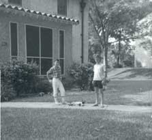 Ray with Jack Armstrong and Tina, the cat at Fort Benning, GA.