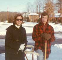 Candy and Ray in the snow at Jewell Court.