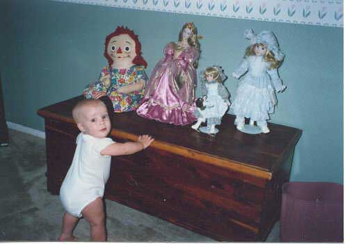 Sarah with dolls