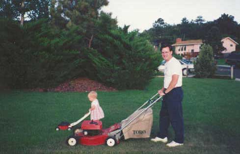 Mowing grass in Colorado Springs