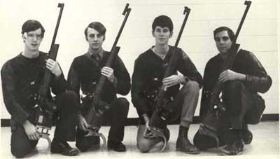 1970 National Collegiate Rifle Team Runnerups - Tennessee Tech University:  Ray Carter, David Koser, Robert Aylward, Randy Schwartz.